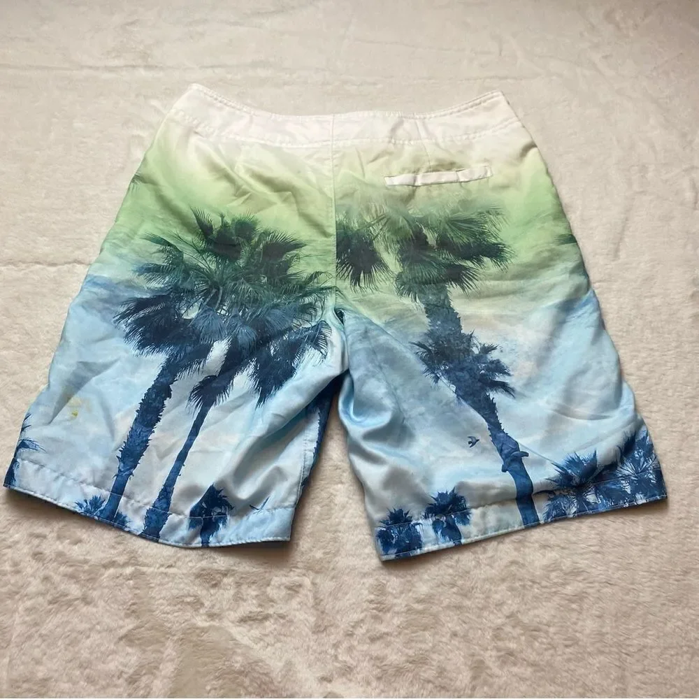 Hollister Palm Tree Design Swim Trucks Size Small